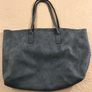 Saks Fifth Avenue Blue Leather Tote